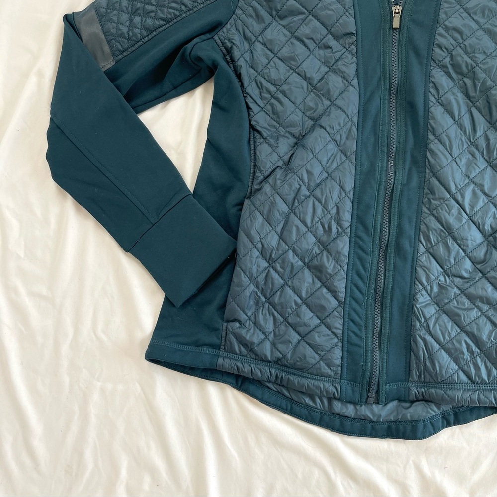 Athleta Womens Quilted Hooded Jacket in Deep Teal - Picture 5 of 7
